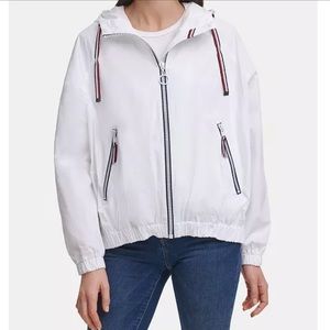 Tommy Hilfiger Women’s Iconic Sporty Hooded Windbreaker Jacket Coat NWT